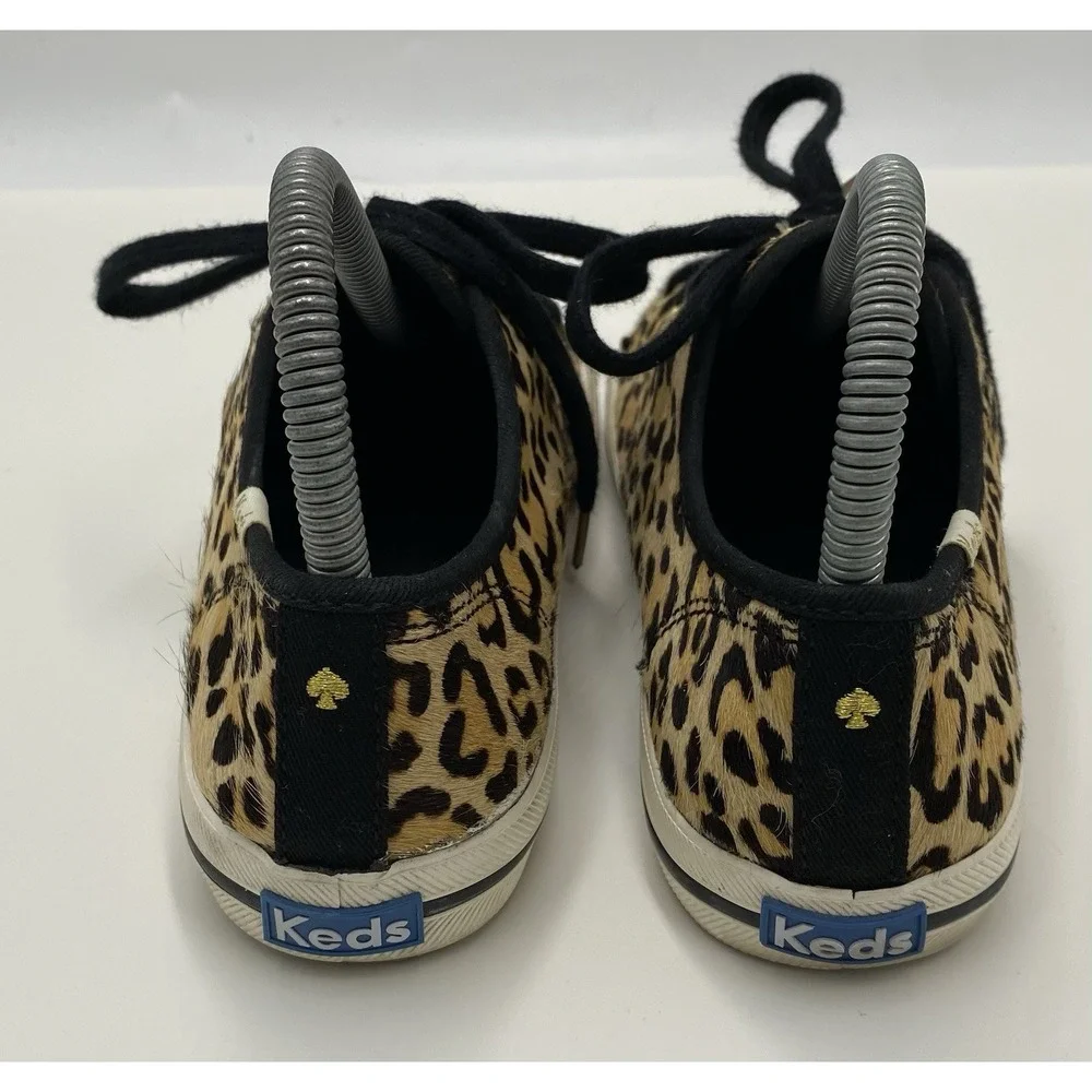 Keds X Kate Spade Women's Kickstart Low Calf Hair Leopard Print‎ Sneakers Sz 4 M